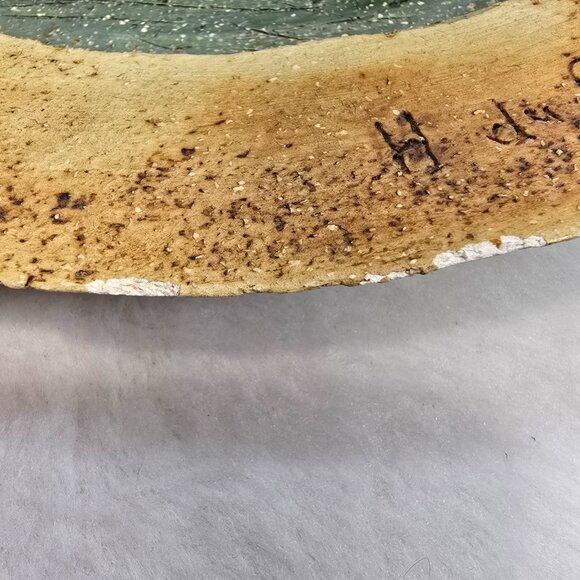 Vintage Signed Hubert Du Roscoat Pottery Art Wall Plate Cottagecore Schooner - Picture 11 of 11